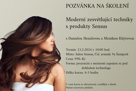 Školení Sens.us - Moderní zesvětlující techniky s produkty Sensus