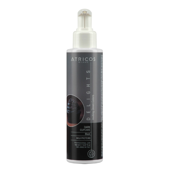 Atricos Delights Direct Gel Colouring - Dark Cupcake (Black) - Přímý pigment (barvící gel) - Tmavý košíček (Černá) 150 ml.png