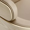 Gabbiano kadeřnické křeslo Vratislav béžové se světlým dřevem, stříbrná báze