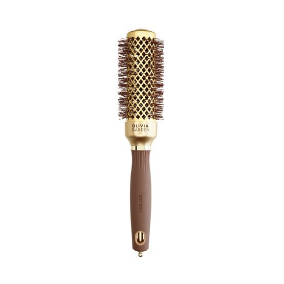 Olivia Garden Expert Shine Wavy Bristles Gold & Brown 33 mm