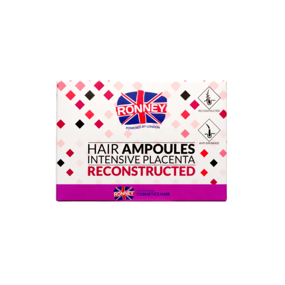 Ronney Hair Ampoules Intensive Placenta Reconstructed - Placentové ampule proti padání vlasů 6 x 10 ml