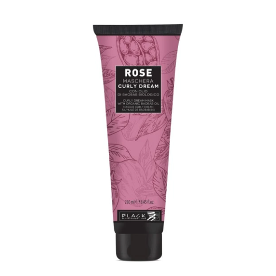 Black Premium Rose Curly Mask - Maska pro kudrnaté či vlnité vlasy s tendencí k vysušování 250 ml
