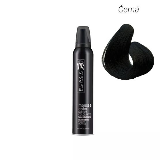 Black Mousse Color - Barevné pěnové tužidlo, černá 200 ml