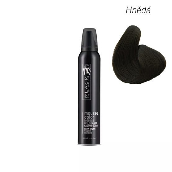Black Mousse Color - Barevné pěnové tužidlo, hnědá 200 ml