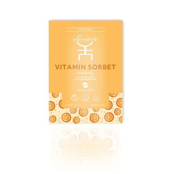 Gli Elementi Eye Patches With Citrus Fruits - Vitamin Sorbet - Maska na oči - citrusové plody 6 náplastí x 3 aplikace (2 ml každá)