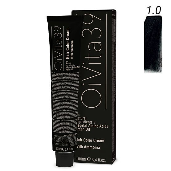 OiVita39 Hair Color Cream with Ammonia 1.0 - Profesionální krémová barva na vlasy s amoniakem 100 ml